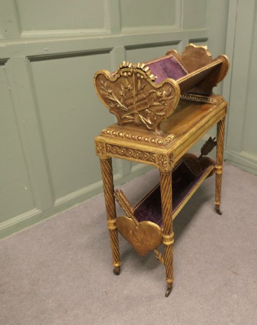ITALIAN ROCOCO 2 TIER GOLD BOOK TROUGH - ADDITIONAL PHOTO 3