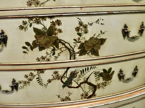 A CHARMING SHABBY CHINOISERIE CHEST ON CHEST SIGNED - ADDITIONAL PHOTO 2