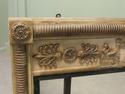 REGENCY TRIPLE PLATE SCULPTURED MIRROR OR OVER MANTLE - ADDITIONAL PHOTO 1