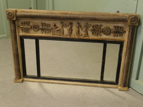 REGENCY TRIPLE PLATE SCULPTURED MIRROR OR OVER MANTLE - ADDITIONAL PHOTO 3