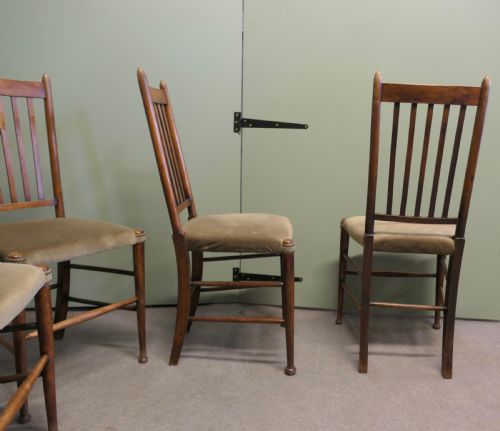 SET OF 5 ARTS AND CRAFTS GOLDEN OAK DINING CHAIRS - ADDITIONAL PHOTO 1