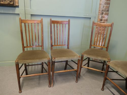 SET OF 5 ARTS AND CRAFTS GOLDEN OAK DINING CHAIRS - ADDITIONAL PHOTO 2
