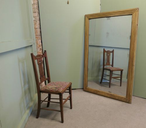 fig 1. Large Early 19th C Rectangular Mirror Wide Reeded Frame
