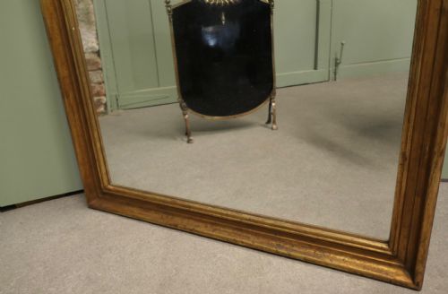 TALL FRENCH RECTANGULAR MIRROR WITH AGED GILT FRAME - ADDITIONAL PHOTO 4