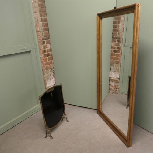 TALL FRENCH RECTANGULAR MIRROR WITH AGED GILT FRAME - ADDITIONAL PHOTO 5