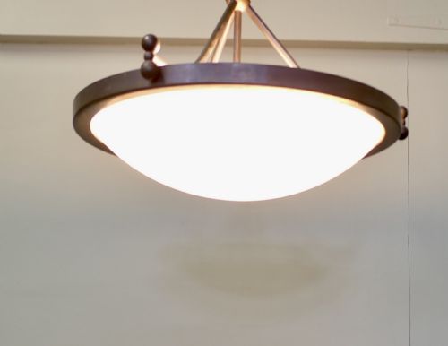 ART DECO OPALESCENT GLASS UP LIGHT PENDANTLAMPSHADE - ADDITIONAL PHOTO 3