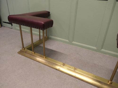 ART DECO BRASS CLUB FENDER FIRESIDE BENCH