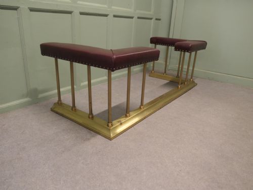 ART DECO BRASS CLUB FENDER FIRESIDE BENCH - ADDITIONAL PHOTO 3
