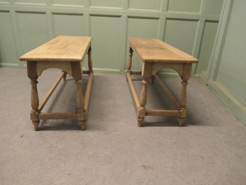 A PAIR OF BLEACHED OAK JOINT BENCHES