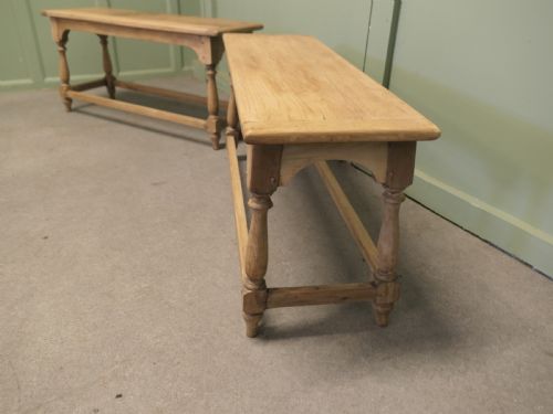 A PAIR OF BLEACHED OAK JOINT BENCHES - ADDITIONAL PHOTO 2