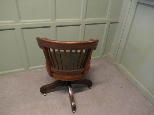 A GOOD HEAVY QUALITY ART DECO OAK DESK CHAIR - ADDITIONAL PHOTO 3