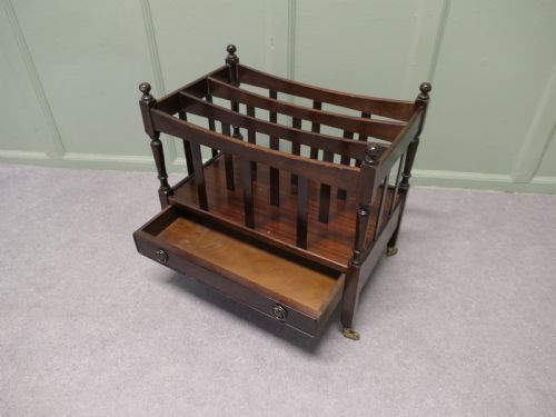 ENGLISH WALNUT CANTERBURY MAGAZINE STAND - ADDITIONAL PHOTO 2