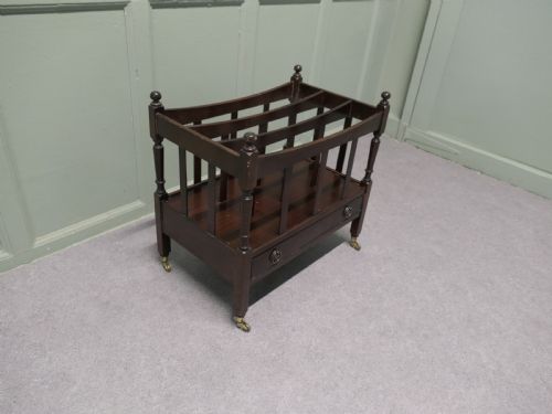 ENGLISH WALNUT CANTERBURY MAGAZINE STAND - ADDITIONAL PHOTO 3