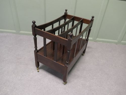 ENGLISH WALNUT CANTERBURY MAGAZINE STAND - ADDITIONAL PHOTO 4