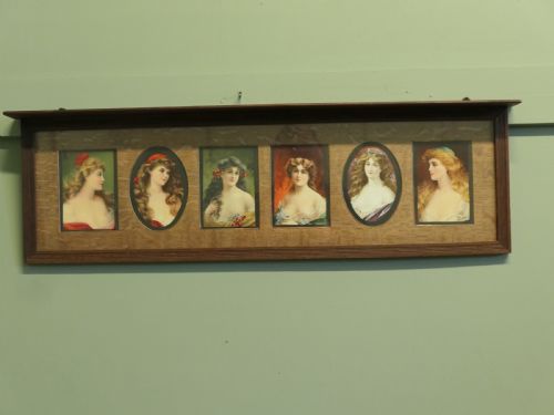 6 PRERAPHAELITE PORTRAITS MOUNTED IN AN OAK SHELF - ADDITIONAL PHOTO 1