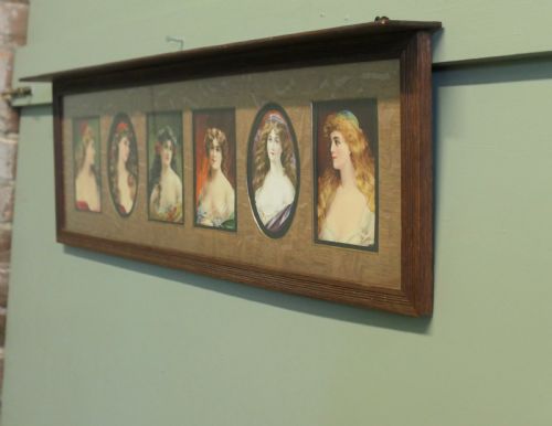 6 PRERAPHAELITE PORTRAITS MOUNTED IN AN OAK SHELF - ADDITIONAL PHOTO 3