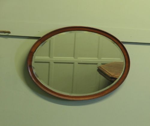 LARGE VICTORIAN MAHOGANY OVAL MIRROR - ADDITIONAL PHOTO 1