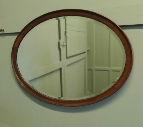 LARGE VICTORIAN MAHOGANY OVAL MIRROR - ADDITIONAL PHOTO 3