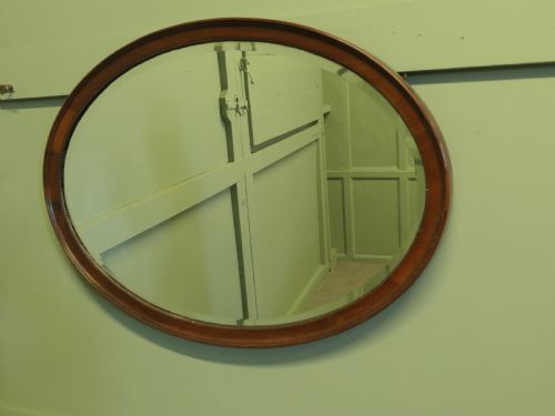LARGE VICTORIAN MAHOGANY OVAL MIRROR - ADDITIONAL PHOTO 4