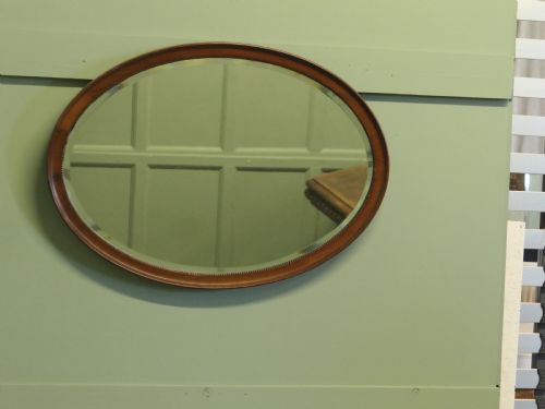 LARGE VICTORIAN MAHOGANY OVAL MIRROR - ADDITIONAL PHOTO 5
