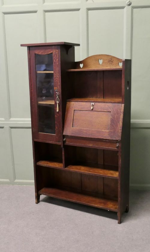 ARTS AND CRAFTS GOLDEN OAK STUDENTS BUREAU BOOK CASE - ADDITIONAL PHOTO 1