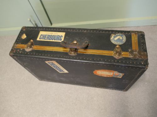 FRENCH CANVAS SUIT CASECABIN TRUNK CUNARDCHERBOURG