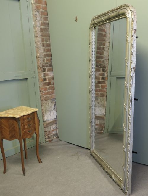 6FT TALL FRENCH SILVER GILT LOUIS PHILIPPE WALL MIRROR - ADDITIONAL PHOTO 3