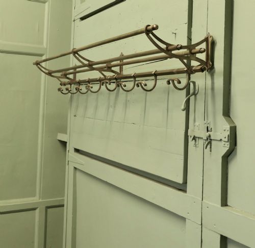 5FT LONG FRENCH ART DECO BRASS HAT AND COAT RACK - ADDITIONAL PHOTO 1