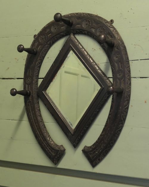 GOTHIC HORSESHOE COAT AND TACK RACK WITH MIRROR - ADDITIONAL PHOTO 5