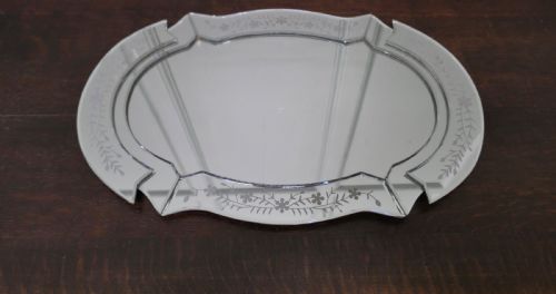 ART DECO VENETIAN CUT GLASS MIRROR WINE TRAY - ADDITIONAL PHOTO 2
