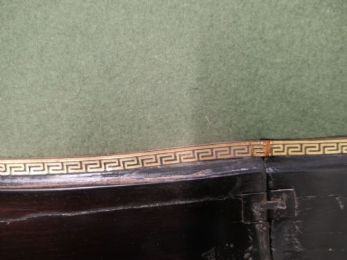 FRENCH LOUIS VX STYLE EBONIZED GAMES TABLE WITH BRASS INLAY - ADDITIONAL PHOTO 5