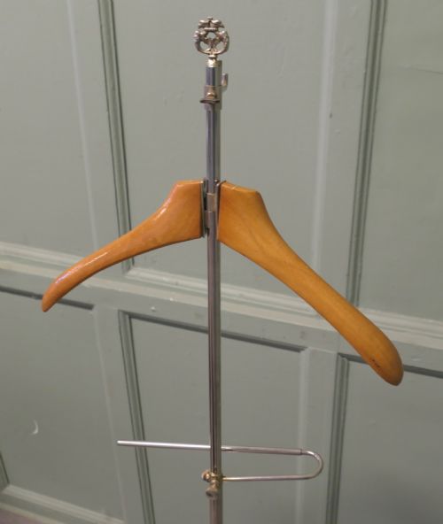STYLISH FRENCH CHROME AND BEECH GENTS VALET SUIT HANGER MANNEQUIN - ADDITIONAL PHOTO 1