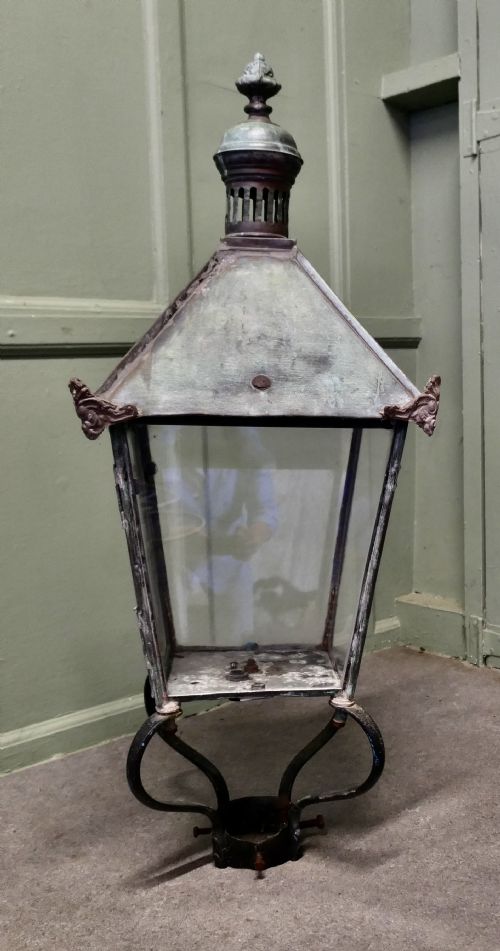 Large Mid 19th Century Copper Lantern, Street Light
