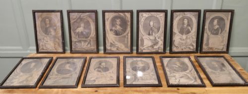 Set of 12 Original Framed Jacobus Howbraken Engravings
