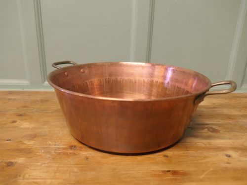 Large 19th Century Double Handled Copper Jam Pan