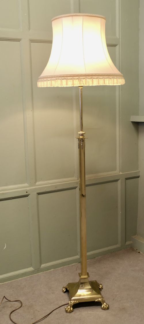 Very Tall Telescopic Brass Floor Lamp