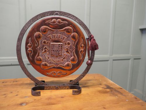 Hand Hammered Basque Copper and Iron Table Gong