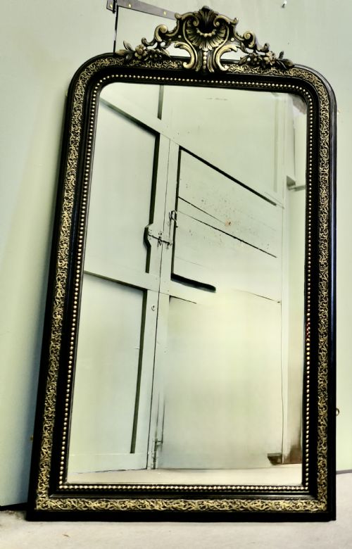 Tall Napoleon III  Black Gold Pier Mirror