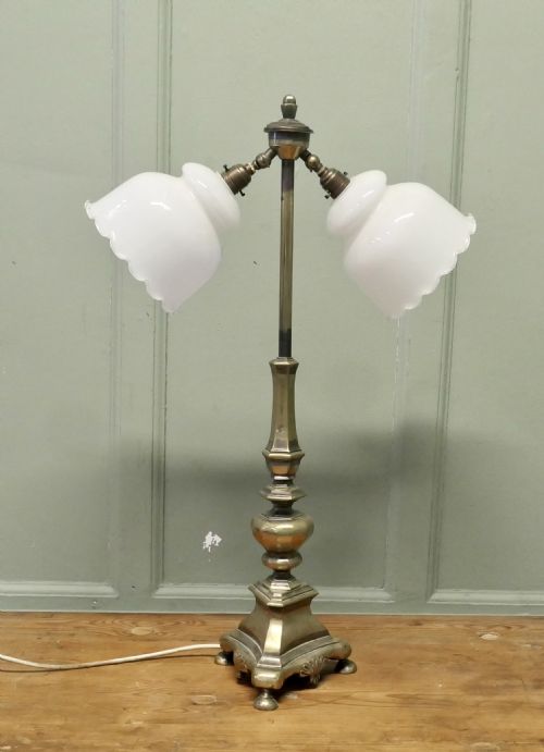 Brass Twin Angled Reading Lamp