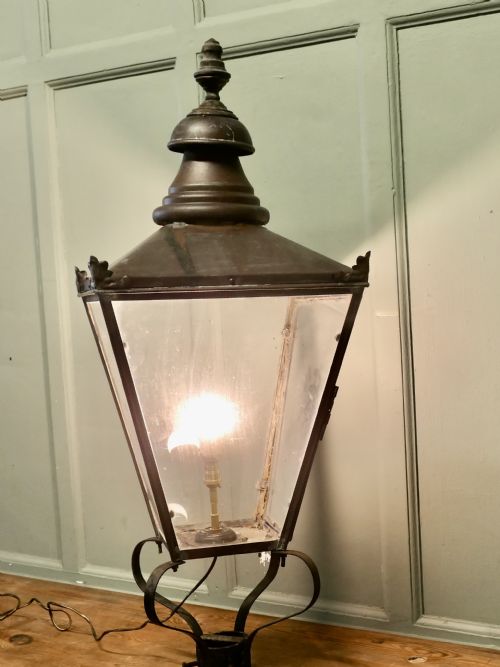 Large Copper Lantern, Victorian Street Light, Gate Post Light