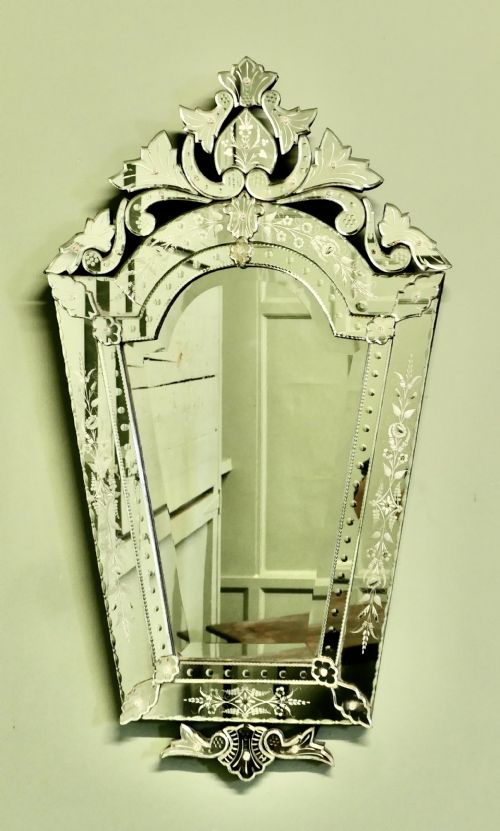 Charming  Large Art Deco Venetian Mirror