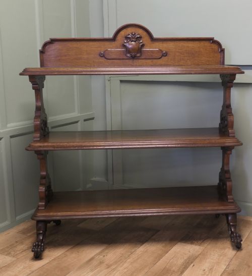 A Large Late Victorian Carved Oak Buffet.