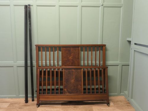A Good Quality Bur Walnut Edwardian Double Bed