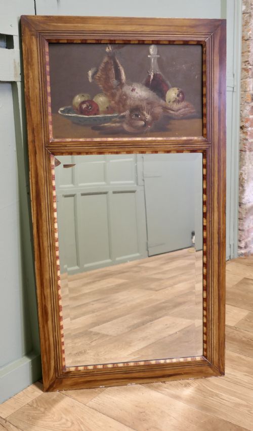 Tall 19th Century French Country Trumeau Pier Mirror