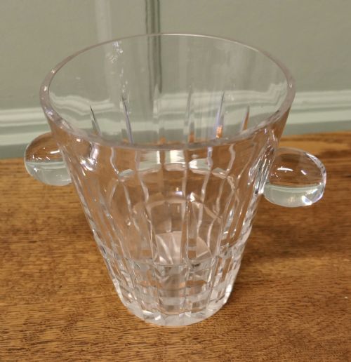 Art Deco Ice Bucket, Hand Cut French Crystal Wine Cooler