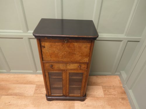 Victorian Bur Walnut Music Filing Cabinet