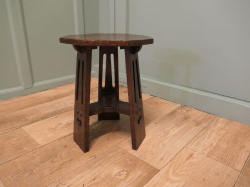 Arts and Crafts Octagonal Oak Plant Stand or Table