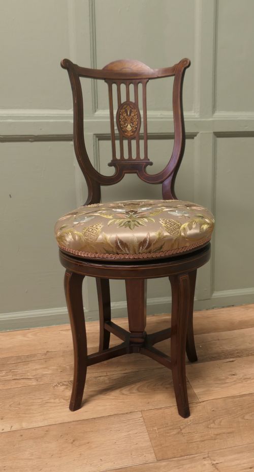 Superb Quality Lyre Back Revolving Harpist/cello Music Chair