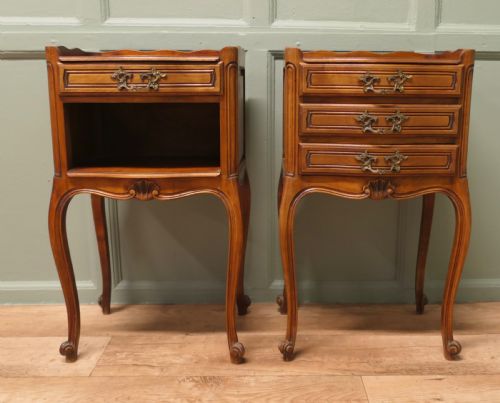 Pair of French Cherry Wood Bedside Chevets or Lockers