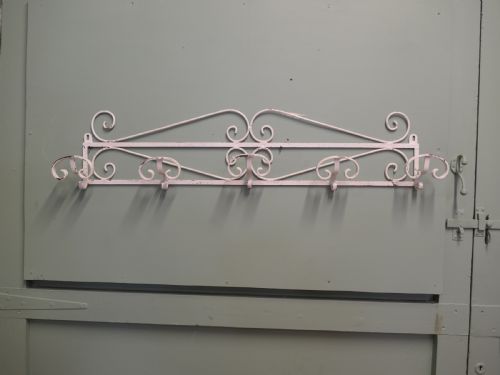 Long Retro Wrought Iron Hat and Coat Rack